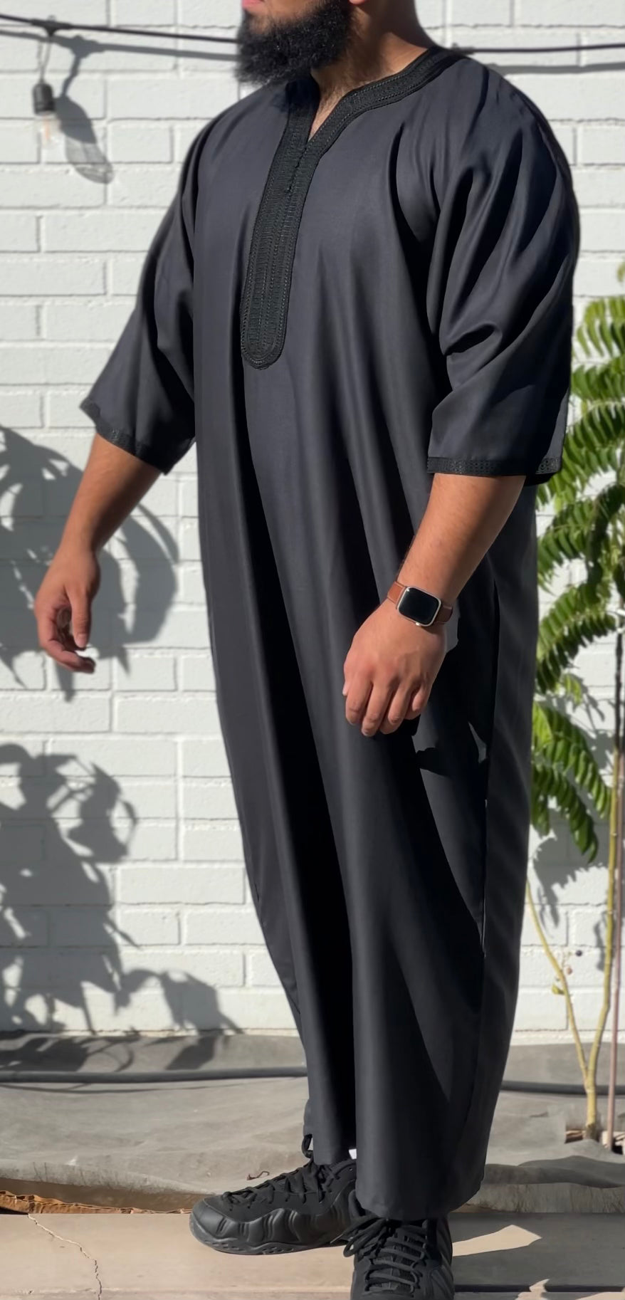 Classic Habibi Black Moroccan Thobe